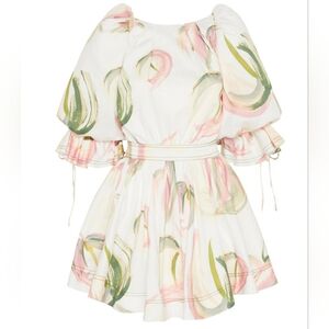 NWT Aje Imprint Cotton Floral Mini Dress Multi Size US 6 / AUS 10